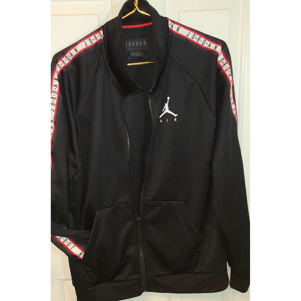 Nike Air Jordan Jumpman Tricot Jacket Men's Size Med Black Red White Full Zip